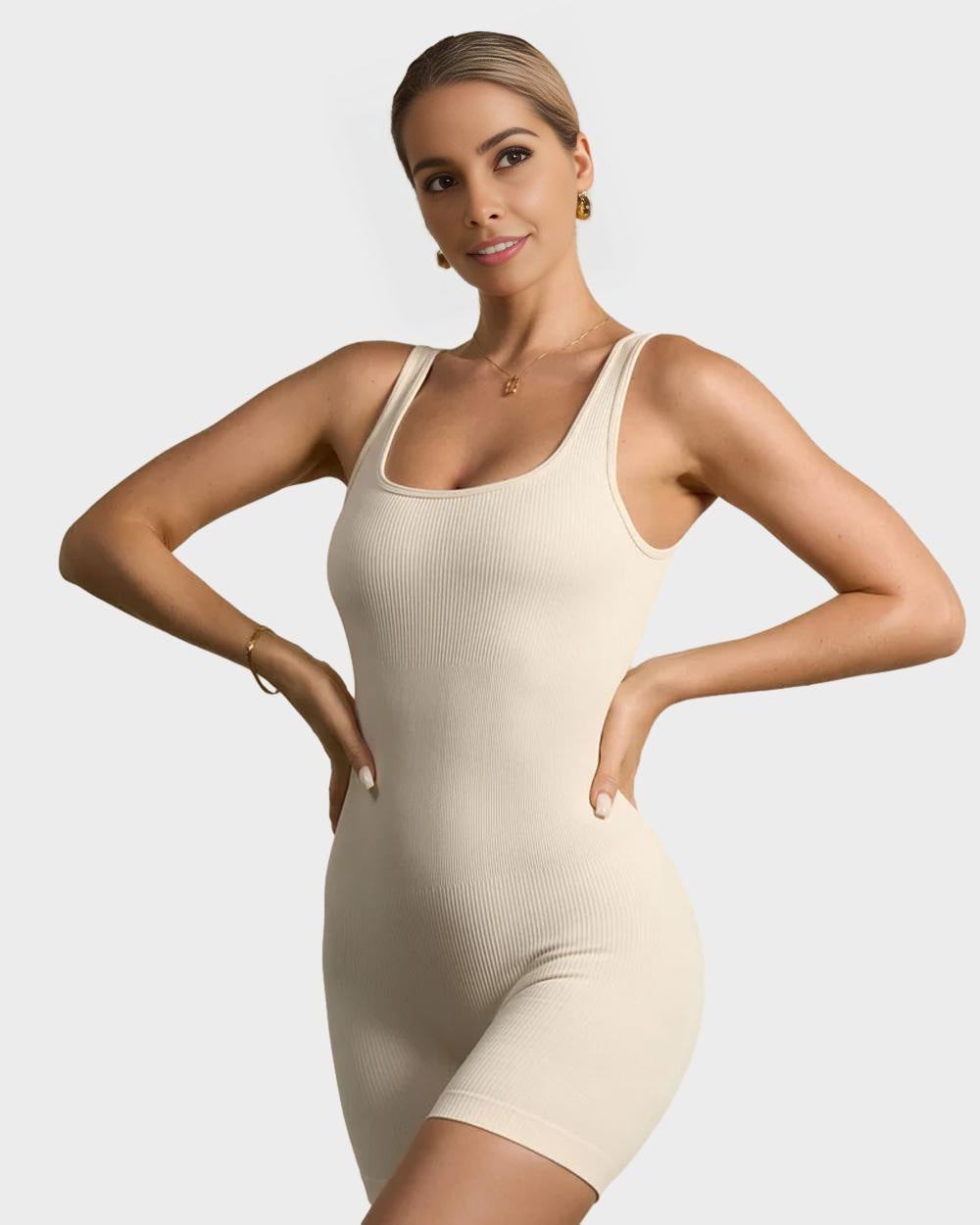 Ribbed Sleeveless Sport Bodysuit